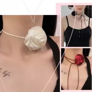 장미 리본 초커 목걸이 셀프웨딩 팔찌 브라이덜샤워 파티용 액세서리 웨딩소품