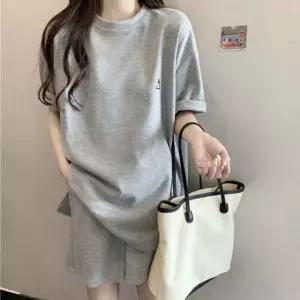 스커트 치마 여성 트레이닝복 츄리닝 면 반팔 면반바지 세트 4컬러