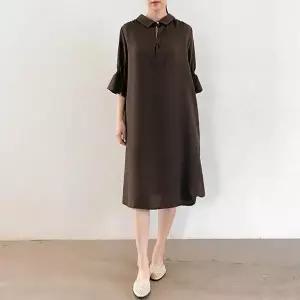 [하프클럽/셀러허브_여성트랜드패션]여름 중년 엄마옷 프릴 쉬폰 롱원피스_