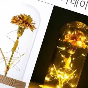 금꽃 24K 골드 금카네이션 무드등 부모님 생신선물 기념일 어버이날 스승의날 선물 건전지포함