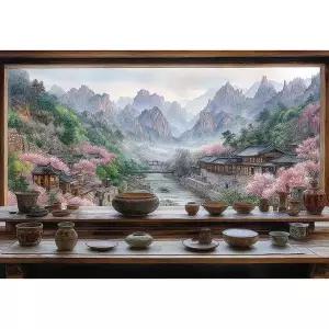 평화로운 산촌 풍경  미니  직소 퍼즐 2000피스