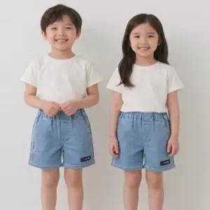 리틀밥독키즈 여름옷 구찌데님바지 남아 여아 데일리 댄디한 4부 청면바지 M262MPT04