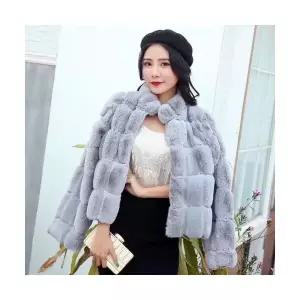 타노스여친 톱 추동 긴팔 가죽 오버나이트 코트 토끼털 쇼트 무스탕 데일리룩 모피 9부 KUK3