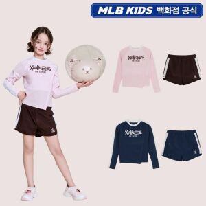 [AK분당점] [MLB KIDS] 걸즈 스트릿 배색 래쉬가드 쇼츠 세트 7FSWB0963