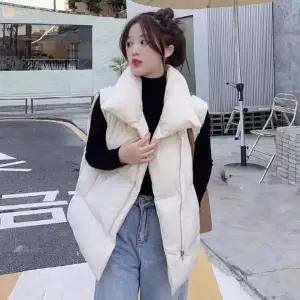 [하프클럽/]여성 루즈핏 일상용 푸퍼 패딩 조끼 스트링 조끼