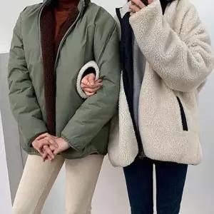 [하프클럽/]여성 양면 후리스 자켓 투웨이 지퍼 뽀글이 점퍼