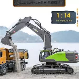 114 RC HUINA 무선 1593 22채널 조종 합금 선물 후이나 포크레인 593 굴삭기