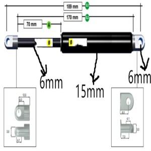 , 공압 자동 가스 스프링, 리프트 프로펠러 댐퍼 189mm 100n