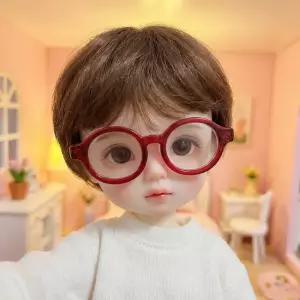 1pc 미니 장면 인형의 집 안경 컬러 라운드 디스플레이 액세서리