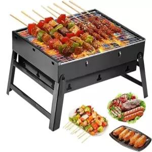 휴대용 불 그릴 접이식 17인치 바비큐 컴팩트 테이블탑 야외 여행 뒷마당 피크닉 비치용 소형