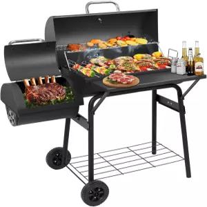 오프셋 스모커가 있는 불 그릴 사이드 테이블이 BBQ 535 평방 인치의 야외 요리 뒷마당 캠핑 피크닉 파티오