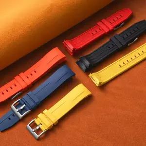 호환  Tissot seastar 1853 1000 2000 퀵 릴리스 버클 시계 밴드 용 방수 21mm 불소 고무 시계 스트랩