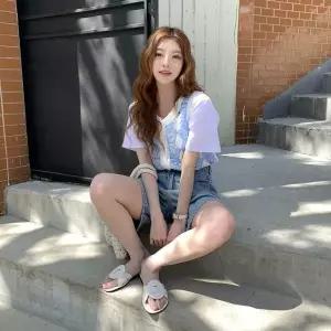 여자 스웨터 탱크 꽃무늬 U넥 크로쉐 베스트