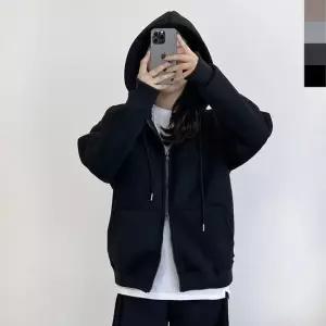 친절한탄씨 WL GBB HF770W 여자 빅사이즈 커플 겨울 오버핏 투웨이 기모 후드 집업 양털안감)