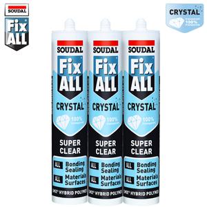 SOUDAL fixall 수달 크리스탈 실리콘 290ml 항균 슈퍼투명 습기에 강함