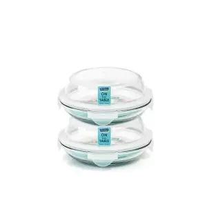 [신세계라이브쇼핑]글라스락 온더테이블 원형 350ML 2조 세트