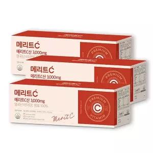 휴온스 메리트C산 3000mg 고함량 영국산 DSM 비타민C 9개월분 90포 3박스