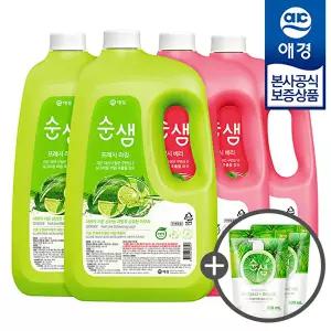 [애경][비밀] 순샘 프레시 주방세제 3L x4개 +주방세제200ml 2개증정