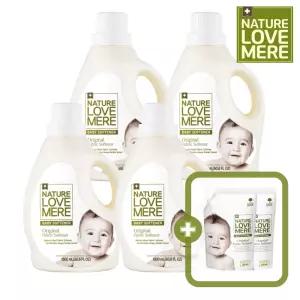 [4개+2개] 네이쳐러브메레 아기섬유유연제 용기형 1800ml 4개[GIFT]오리지널향 유연제 리필 500ml 리필 2팩, 총 6팩