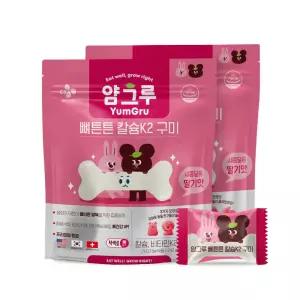 CJ 어린이 뼈건강 얌그루 뼈튼튼 칼슘K2 구미젤리 30일분, 2개