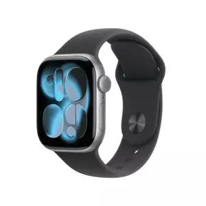 애플워치 11 셀룰러 42mm 스페이스 그레이 알루미늄 케이스 블랙 스포츠 밴드 (ML) MF8C4KH/A