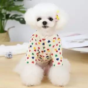 오너클랜 스몰 하트 단추 가디건 반려견옷 강아지 애견 강아지옷 강아지옷 강아지옷올인원 애견옷