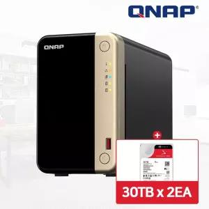 QNAP TS-264-4G-KR NAS 2베이 아이언울프 프로 60TB [30TBx2] HDD 포함