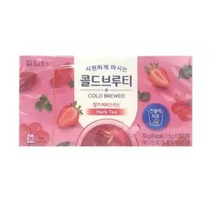 담터 콜드브루티 딸기히비스커스 20T x 3개/힐링/손님접대/대접/허브차/티타임/침출차/풍미/커피숍/가정