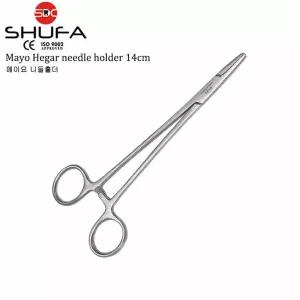 SHUFA 의료용 봉합기 메이요 니들홀더 14cm 가위형 집게 겸자 SH007-001-14