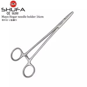 SHUFA 의료용 봉합기 메이요 니들홀더 16cm 가위형 집게 겸자 SH007-001-16
