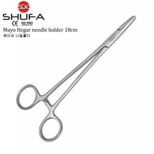 SHUFA 의료용 봉합기 메이요 니들홀더 18cm 가위형 집게 겸자 SH007-001-18