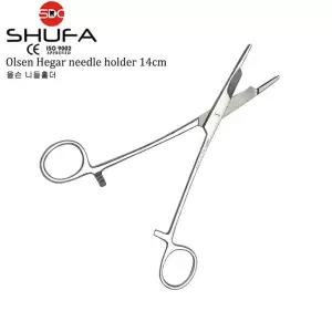 SHUFA 의료용 봉합기 올슨 니들홀더 14cm 가위형 집게 겸자 SH007-003-14