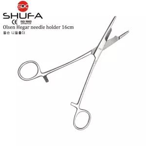 SHUFA 의료용 봉합기 올슨 니들홀더 16cm 가위형 집게 겸자 SH007-003-16