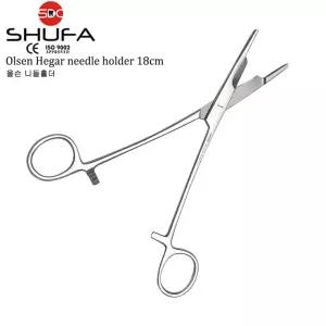 SHUFA 의료용 봉합기 올슨 니들홀더 18cm 가위형 집게 겸자 SH007-003-18