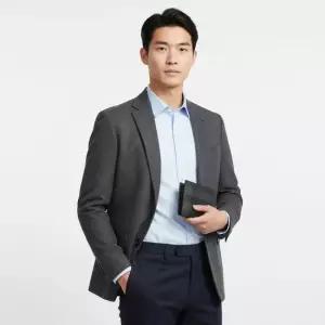 버버리 남성 타탄 체크 레더 빌포드 반지갑 차콜) 8070273