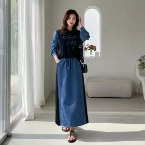 [SET]스타일업 데님믹스 세미크롭 스커트세트 2종 택1