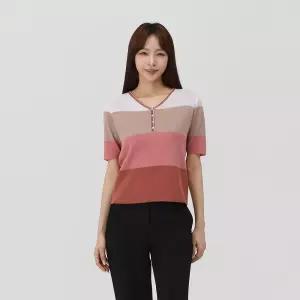 [PAT 여성] 컬러블럭 반팔 풀오버 티셔츠_1K43201