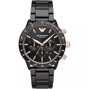 EMPORIO ARMANI 엔포리오 아르마니 남성용 시계 AR70002 Mario Ceramica 마리오 세라미카 블랙×핑크골드