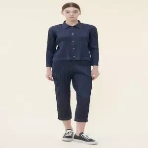 데님 컬러 플리츠 팬츠_YH04WNPSL03