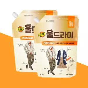 테크 울드라이 이염방지 니트 중성세제 1.3L 리필 2개 울세탁세제