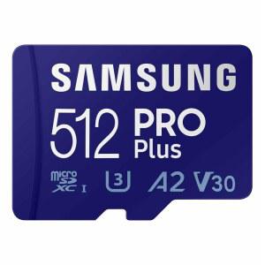 Android 스마트폰 태블릿 고프로호환 DJI 호환 드론용 삼성호환 PRO Plus microSD 메모리 카드 어댑터 512GB microSDXC 최대 180MB/S 풀 HD 및 4K UHD UHS I C10 U3 V30 A2 MB MD512SA / AM
