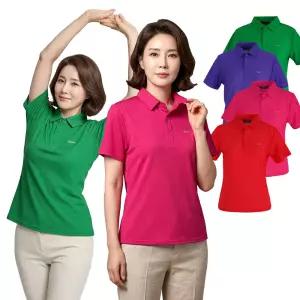 여성 여름 카라 반팔 티셔츠 시어서커 스판 엠보 아웃도어 쿨 아이스 등산 티 상의 454
