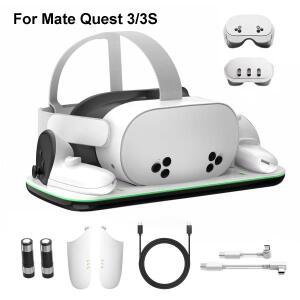 메타 퀘스트 3/3S VR 헤드셋 컨트롤러 액세서리와 호환되는 충전 도크 자기 고속