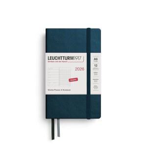 [미국배송] LEUCHTTURM1917 - 주간 플래너 및 노트북 2026 하드커버 포켓(A6) 통치 심해 (2026년 1월 1일 12월 31일)