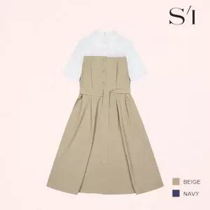 [SI]배색 카라 벨티드 플리츠 A라인 롱원피스 (SK-OAD2534-0)_epc