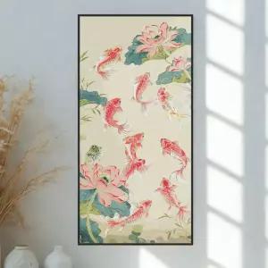 그림그리기 DIY 대형 옵션1 40x80cm 연꽃 돈들어오는그림 색칠 잉어 유화 동양