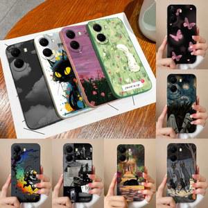 Xiaomi Poco X7 Pro 용 케이스 XiaomiPocoX7 Funda PocoX7Pro 범퍼 패션 크리 에이 티브 낙서 고양이 실리콘 소프트 보호 커버