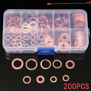 100/150/200/280/300Pcs 씰링 솔리드 가스켓 와셔 구리 섬프  오일 보트 크러시 플랫 O-링 M5M6M8M10M12M14