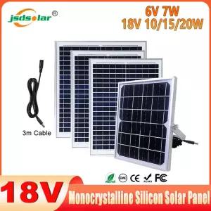 18V 10W 15W 20W 방수 단결정 휴대용 태양 전지 패널 홈 충전 12V 자동차 야외 충전식 발전기 배터리