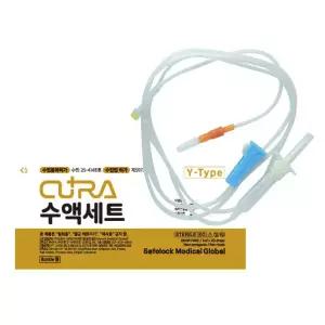 큐라 CURA 멸균 수액세트 Bottle Y-type (25개/팩) 수액줄 링거줄 백용 보틀용 연결관